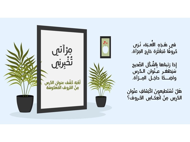 مِرْآتي تُخْبِرنِي - الحُروف المَعْكوسَة